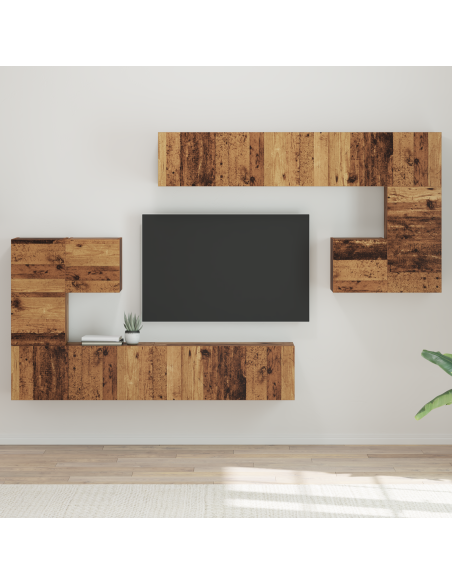 Set mobile TV 8 pcs Legno Antico Media 30.5 x 30 x 30 cm