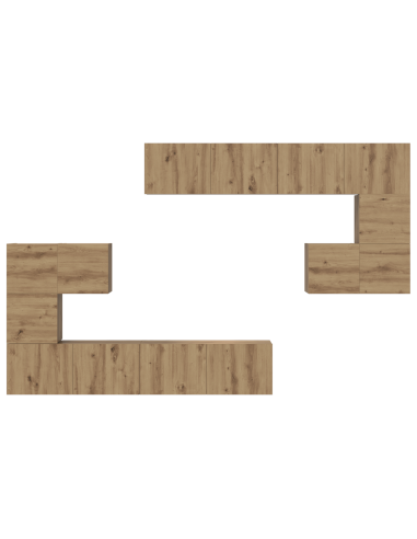 Unità TV 4 pcs Rovere artigianale Legno multistrato