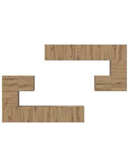 Unità TV 4 pcs Rovere artigianale Legno multistrato