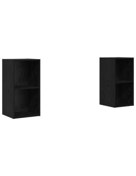 Mobile TV da Parete 2 pcs Rovere Nero 37 x 37 x 72 cm
