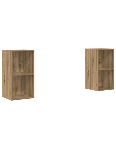 Mobile TV da Parete 2 pcs Quercia Artigianale 37 x 37 x 72 cm