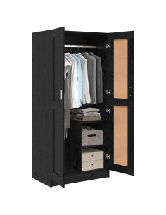 Guardaroba Rovere Nero 82,5 x 51,5 x 180 cm Legno multistrato