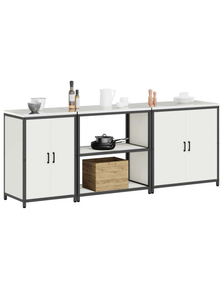 Set di Stoccaggio per Cucina 3 pcs Bianco 210 x 50 x 92 cm