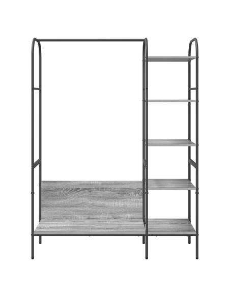 Stand per vestiti con ripiani Grigio Sonoma 120x44x160 cm Legno ingegnerizzato