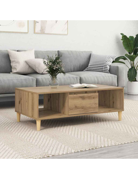Tavolino da salotto Rovere artigianale 102 x 55 x 35 cm