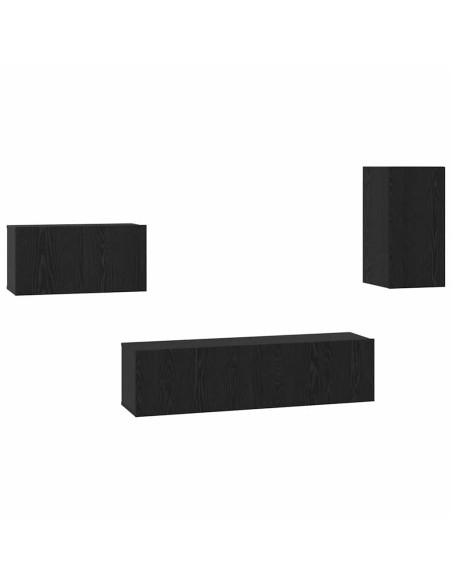 Set mobile TV con cassetto Rovere Nero Legno multistrato