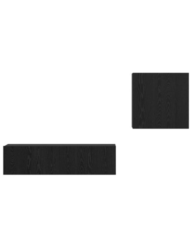 Set mobile TV Montaggio a parete Rovere Nero Legno multistrato