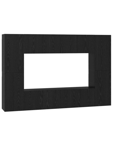 Set mobile TV Montaggio a parete Rovere Nero Legno multistrato