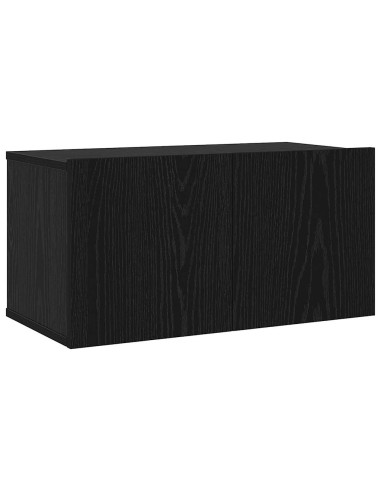 Set mobile TV Montaggio a parete Rovere Nero Legno multistrato
