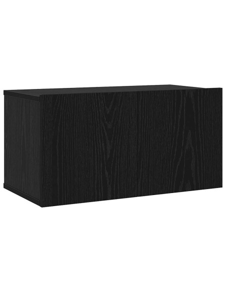 Set mobile TV Montaggio a parete Rovere Nero Legno multistrato