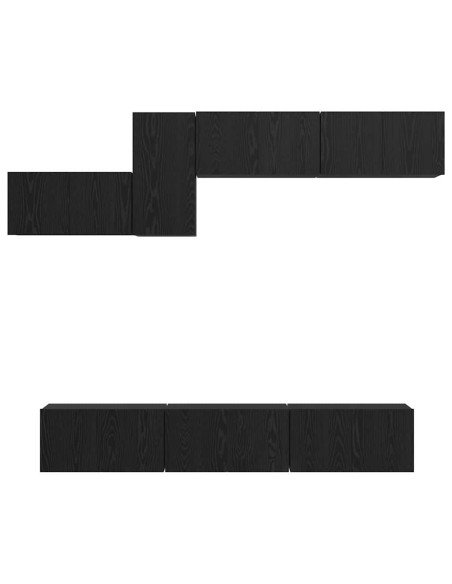 Set mobile TV con cassetto Rovere Nero Legno multistrato