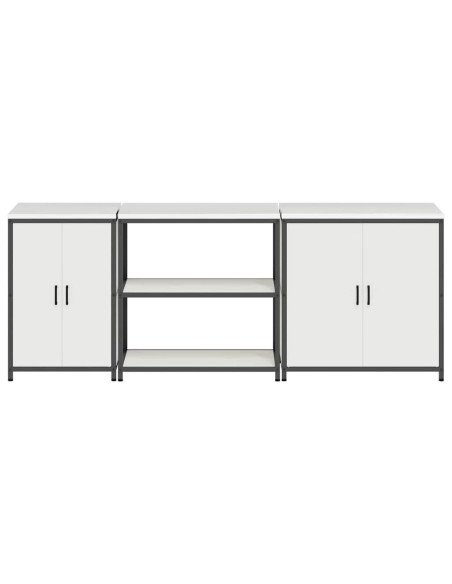 Set di Stoccaggio per Cucina 3 pcs Bianco 210 x 50 x 92 cm