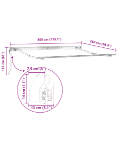 Tenda Retrattile Multicolore 300 x 250 cm Tessuto