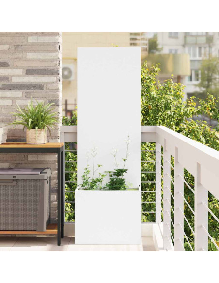 Vaso da Giardino con Pannello Decorativo Bianco 50 x 140 cm