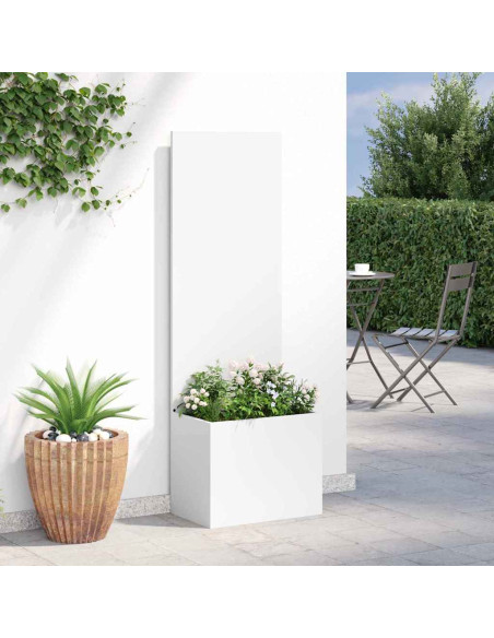 Vaso da Giardino con Pannello Decorativo Bianco 50 x 140 cm