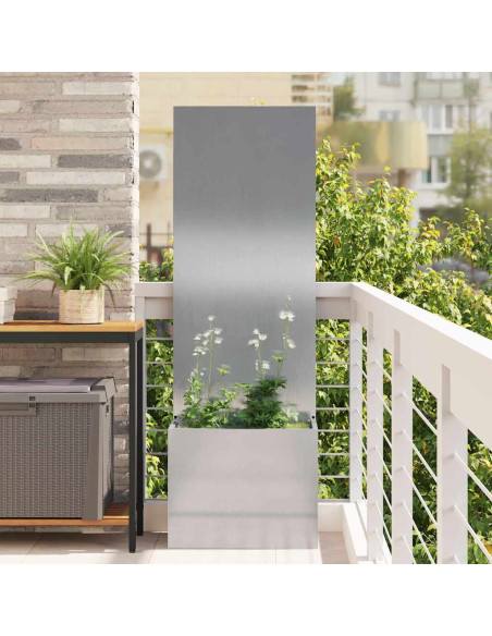 Vaso da Giardino con Pannello Decorativo Argento 50 x 140 cm