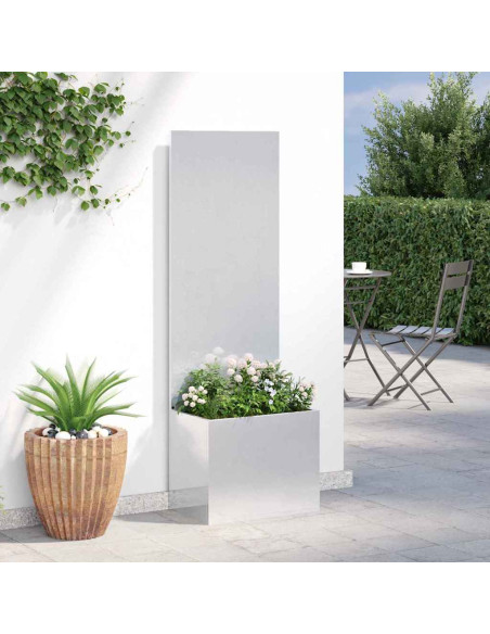 Vaso da Giardino con Pannello Decorativo Argento 50 x 140 cm