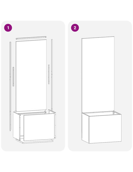 Schermo per privacy in giardino Argento 50 x 32 x 150 cm