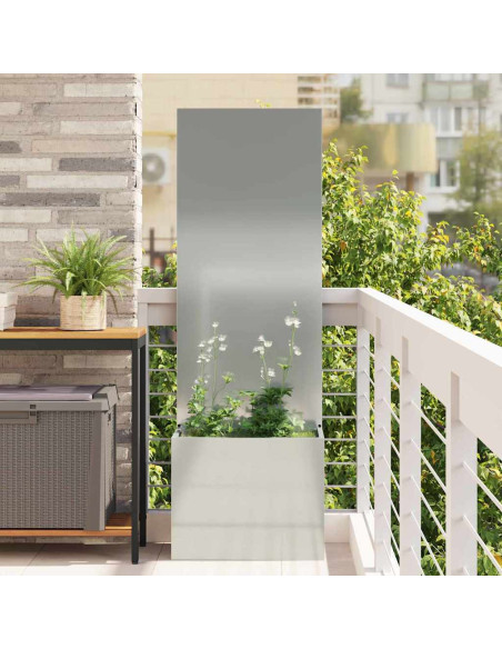 Vaso da Giardino con Pannello Decorativo Argento 50 x 140 cm