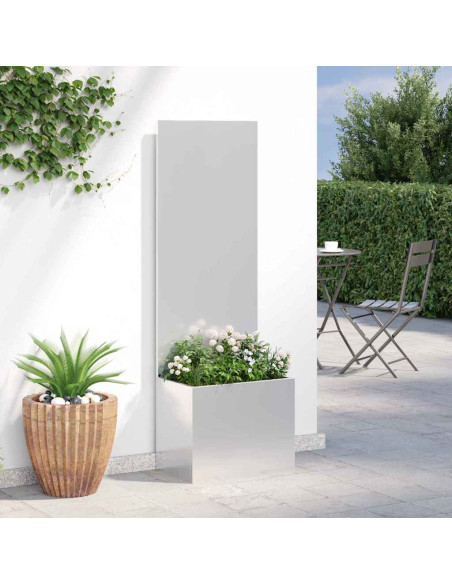 Vaso da Giardino con Pannello Decorativo Argento 50 x 140 cm