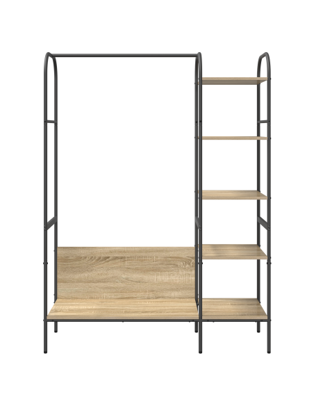Appendiabiti con Mensole Rovere di Sonoma 120x44x160 cm Legno ingegnerizzato