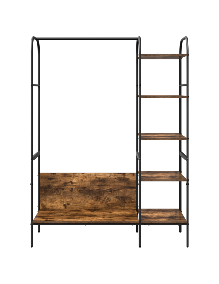 Stendibiancheria con Mensole Rovere Affumicato 120x44x160 cm Legno Ingegnerizzato