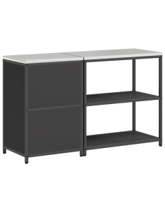 Set di Stoccaggio per Cucina con lo scaffale 2 pcs Nero 2