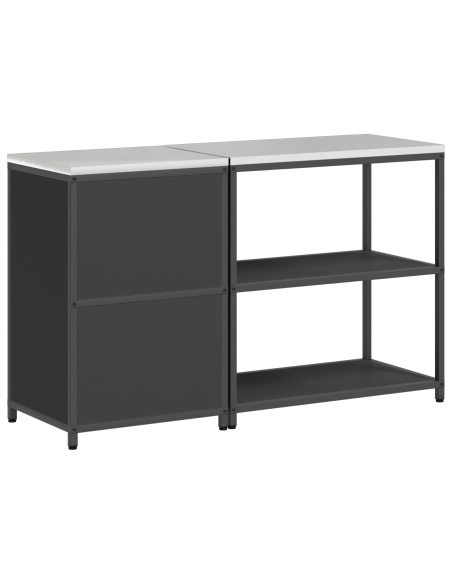 Set di Stoccaggio per Cucina 2 pcs Nero 150 x 50 x 92 cm