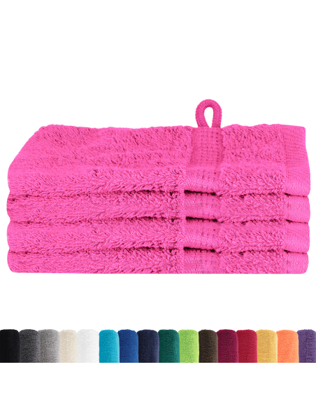 Asciugamano per Ospiti SOLUND 4 pcs Rosa 15 x 21 cm 550 gsm