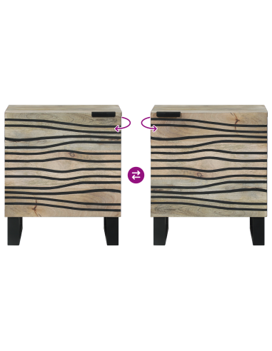 Armadio da Notte Bianco e Nero 40 x 33 x 46 cm