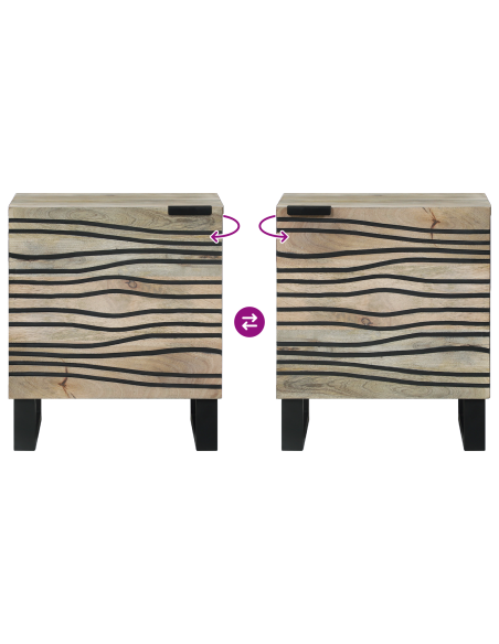 Armadio da Notte Bianco e Nero 40 x 33 x 46 cm