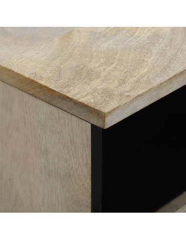 Armadio da Notte con cassetto Bianco e Nero 40 x 33 x 46 cm