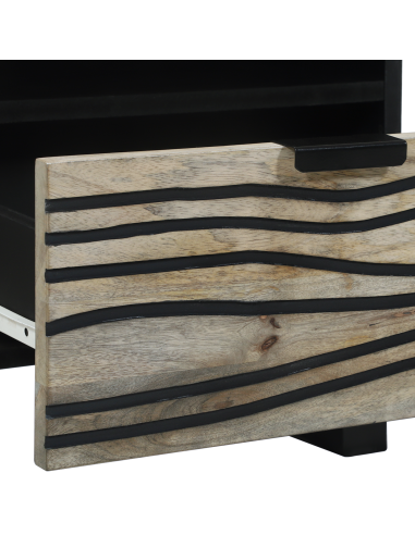 Armadio da Notte con cassetto Bianco e Nero 40 x 33 x 46 cm