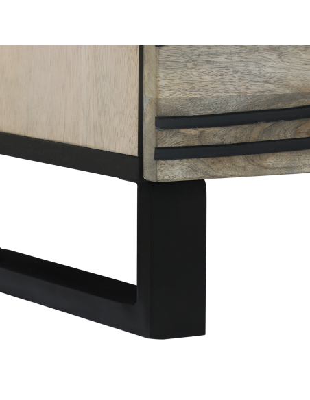 Armadio da Notte con cassetto Bianco e Nero 40 x 33 x 46 cm