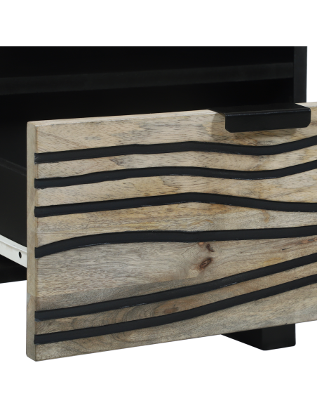 Comodini con cassetto 2 pcs Bianco e nero 40 x 33 x 46 cm