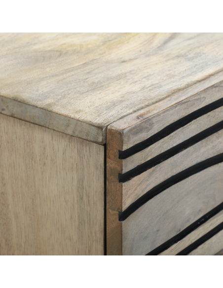 Armadio da Notte con cassetto Bianco e Nero 50 x 33 x 60 cm