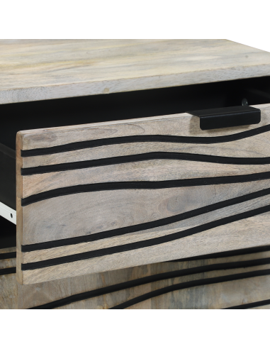 Armadio da Notte con cassetto Bianco e Nero 50 x 33 x 60 cm