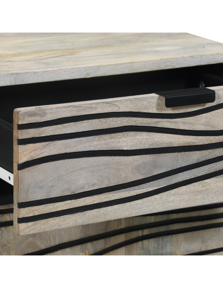 Armadio da Notte con cassetto Bianco e Nero 50 x 33 x 60 cm