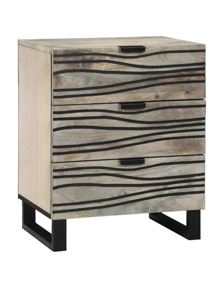 Comodini con cassetto Bianco e Nero 50 x 33 x 60 cm