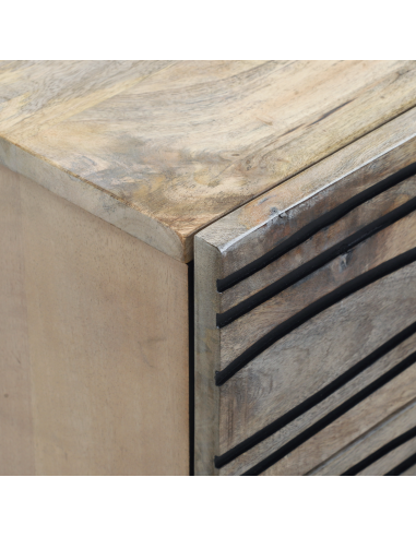 Armadio da Notte con cassetto Bianco e Nero 50 x 33 x 62 cm