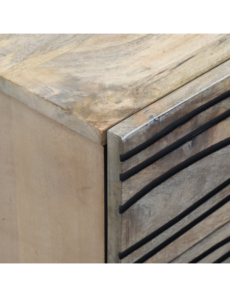 Armadio da Notte con cassetto Bianco e Nero 50 x 33 x 62 cm