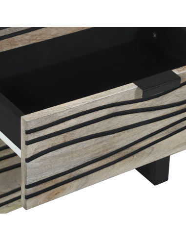 Armadio da Notte con cassetto Bianco e Nero 50 x 33 x 62 cm