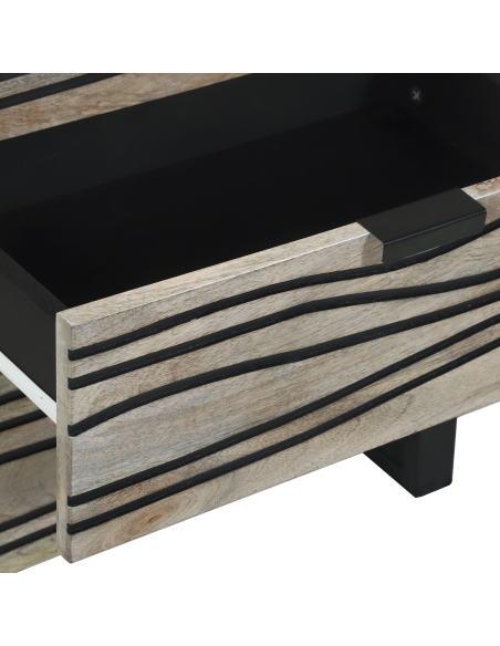 Armadio da Notte con cassetto Bianco e Nero 50 x 33 x 62 cm