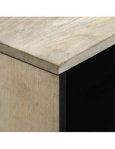 Armadio da Notte con cassetto Bianco e Nero 50 x 33 x 62 cm