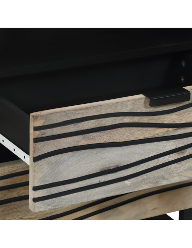 Armadio da Notte con cassetto Bianco e Nero 50 x 33 x 62 cm