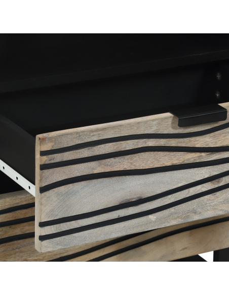 Armadio da Notte con cassetto Bianco e Nero 50 x 33 x 62 cm