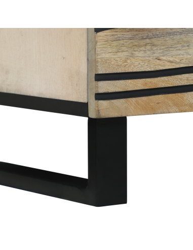 Armadio da Notte con cassetto Bianco e Nero 50 x 33 x 62 cm