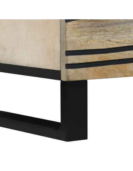 Armadio da Notte con cassetto Bianco e Nero 50 x 33 x 62 cm