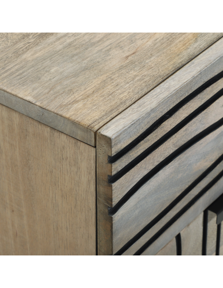 Armadio da Notte con cassetto Bianco e Nero 50 x 33 x 60 cm