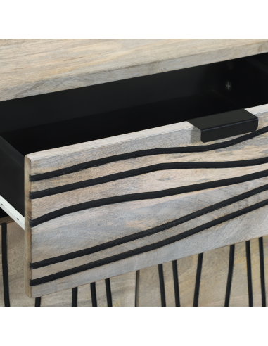 Armadio da Notte con cassetto Bianco e Nero 50 x 33 x 60 cm